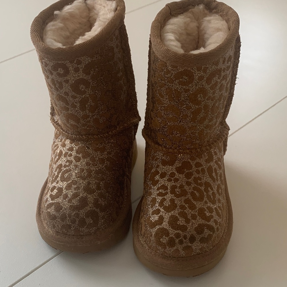UGG Tan Leopard Print Kids Boots
